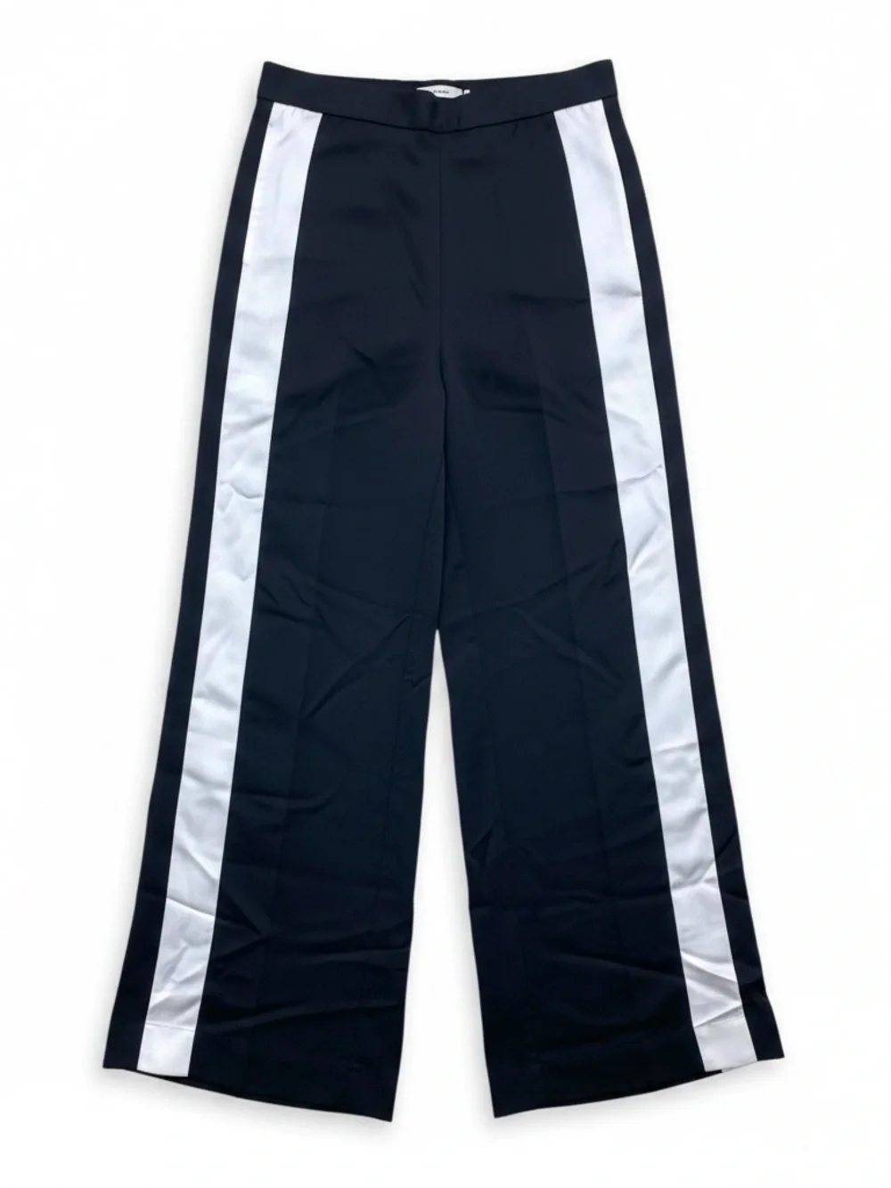 J Crew Stratus Pant in Black Satin Elastic Waist Women's Sz 4 - Picture 1 of 9